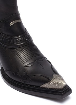 Detail View - Click To Enlarge - BALENCIAGA - 'Santiag' metal toe cap leather ankle boots