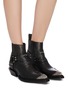 Figure View - Click To Enlarge - BALENCIAGA - 'Santiag' metal toe cap leather ankle boots