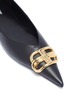 Detail View - Click To Enlarge - BALENCIAGA - 'Knife' logo plaque leather flats