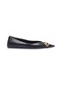 Main View - Click To Enlarge - BALENCIAGA - 'Knife' logo plaque leather flats