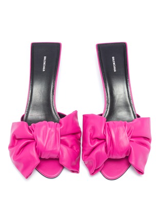 Detail View - Click To Enlarge - BALENCIAGA - 'Square Knife Bow' leather sandals