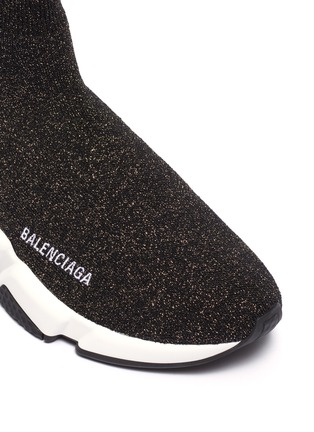 Detail View - Click To Enlarge - BALENCIAGA - 'Speed' metallic knit slip-on sneakers