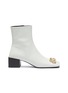 Main View - Click To Enlarge - BALENCIAGA - 'Double Square' logo plaque leather ankle boots