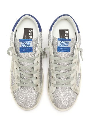 Detail View - Click To Enlarge - GOLDEN GOOSE - 'Superstar' suede panel glitter sneakers