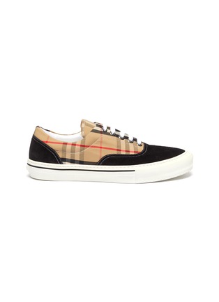 Main View - Click To Enlarge - BURBERRY - 'Wilson' suede panel Vintage check canvas skate sneakers