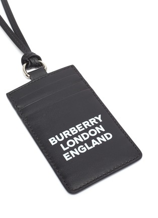 Detail View - Click To Enlarge - BURBERRY - 'Elmer' logo print lanyard leather card case