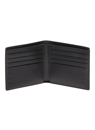Figure View - Click To Enlarge - BURBERRY - 'National Rail' logo slogan print leather bifold wallet
