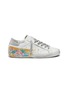 Main View - Click To Enlarge - GOLDEN GOOSE - 'Superstar' painted flower glitter panel leather sneakers