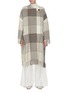 Main View - Click To Enlarge - JIL SANDER - Frayed edge check paid oversized cape