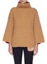 Main View - Click To Enlarge - TUINCH - Colourblock bell sleeve rib knit turtleneck cashmere sweater