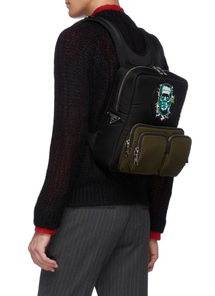 Figure View - Click To Enlarge - PRADA - 'Frankenstein' Tesstuto pocket patch backpack