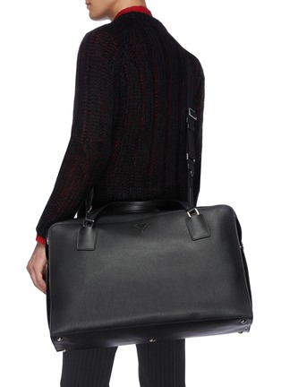 Front View - Click To Enlarge - PRADA - Full leather Weekender bag