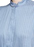 Detail View - Click To Enlarge - VICTORIA, VICTORIA BECKHAM - Gathered drawstring pinstripe sleeveless shirt
