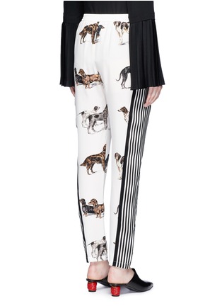 Back View - Click To Enlarge - STELLA MCCARTNEY - 'Christine' stripe dog print silk pants