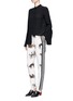 Figure View - Click To Enlarge - STELLA MCCARTNEY - 'Christine' stripe dog print silk pants