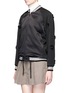 Front View - Click To Enlarge - 3.1 PHILLIP LIM - Floral patch silk front bomber jacket