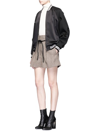 Figure View - Click To Enlarge - 3.1 PHILLIP LIM - Floral patch silk front bomber jacket