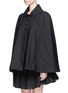 Front View - Click To Enlarge - ALAÏA - Cotton blend cape raincoat