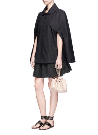 Figure View - Click To Enlarge - ALAÏA - Cotton blend cape raincoat