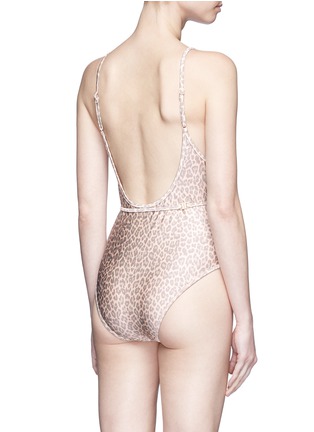 Back View - Click To Enlarge - ZIMMERMANN - 'Valour Scoop Bar' leopard print one-piece swimsuit
