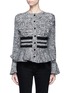 Main View - Click To Enlarge - ALEXANDER MCQUEEN - Mixed cable knit wool blend peplum cardigan