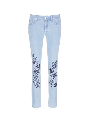 Main View - Click To Enlarge - VICTORIA, VICTORIA BECKHAM - 'Alt' floral embroidered washed straight leg jeans