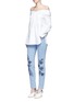 Figure View - Click To Enlarge - VICTORIA, VICTORIA BECKHAM - 'Alt' floral embroidered washed straight leg jeans