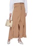 Figure View - Click To Enlarge - MÉTIER - 'Perriand' leather handle linen mini tote