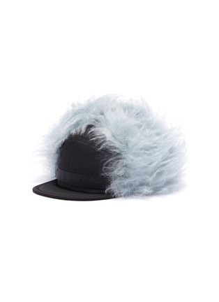 Main View - Click To Enlarge - PRADA - Contrast mohair blend embroidered cap