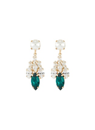 Main View - Click To Enlarge - ANTON HEUNIS - Pearl stud clustered Swarovski crystal drop earrings