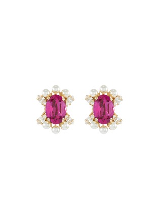 Main View - Click To Enlarge - ANTON HEUNIS - Swarovski crystal pearl stud earrings