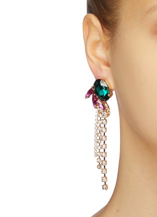 Figure View - Click To Enlarge - ANTON HEUNIS - Swarovski crystal fringe earrings