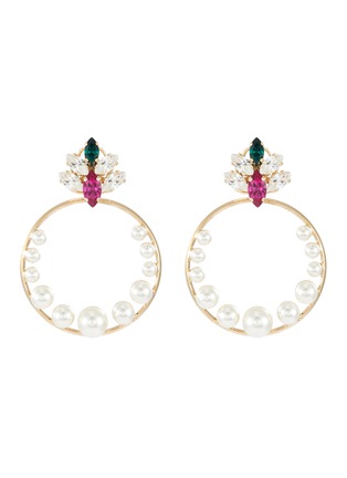 Main View - Click To Enlarge - ANTON HEUNIS - Swarovski crystal stud pearl detachable hoop earrings