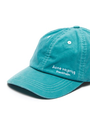Detail View - Click To Enlarge - ACNE STUDIOS - Logo embroidered corduroy baseball cap