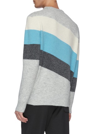 Back View - Click To Enlarge - MAISON KITSUNÉ - Fox head jacquard stripe sweater