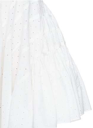 Detail View - Click To Enlarge - ALAÏA - 'Voile Pastilles' dot broderie anglaise flared skirt