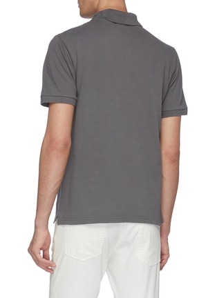 Back View - Click To Enlarge - MAISON KITSUNÉ - Fox logo appliqué polo shirt