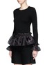 Front View - Click To Enlarge - OPENING CEREMONY - Organdy ruffle floral jacquard top
