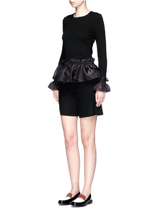 Figure View - Click To Enlarge - OPENING CEREMONY - Organdy ruffle floral jacquard top