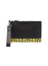 Main View - Click To Enlarge - PRADA - Banana print trim saffiano leather pouch