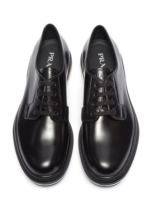 Detail View - Click To Enlarge - PRADA - 'Bounce' air midsole leather Derbies