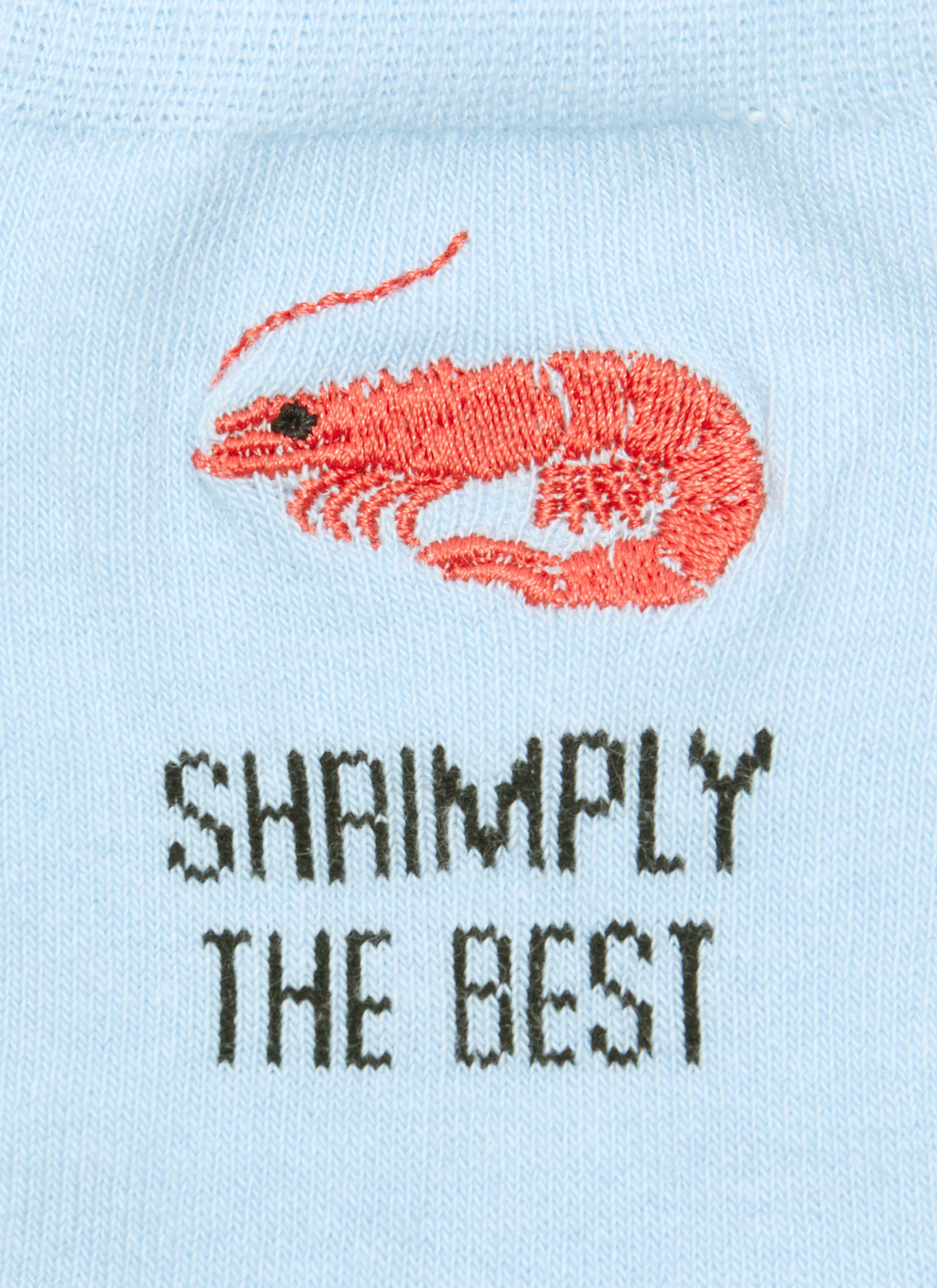 TOPSHOP 'Shrimply The Best' slogan graphic embroidered socks