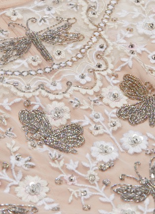 Detail View - Click To Enlarge - NEEDLE & THREAD - 'Dragonfly Garden' embellished floral embroidered tiered dress