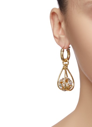 Figure View - Click To Enlarge - ELLERY - Glass crystal ball loop drop earrings