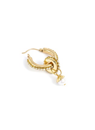 Detail View - Click To Enlarge - ELLERY - Glass crystal interlocked hoop faux pearl drop earrings
