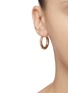 Front View - Click To Enlarge - ELLERY - Glass crystal interlocked hoop faux pearl drop earrings