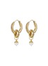 Main View - Click To Enlarge - ELLERY - Glass crystal interlocked hoop faux pearl drop earrings
