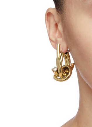 Figure View - Click To Enlarge - ELLERY - 'Di Rosa Piping' glass crystal hoop earrings