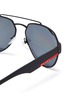 Detail View - Click To Enlarge - PRADA - Rubber temple cutout metal aviator sunglasses