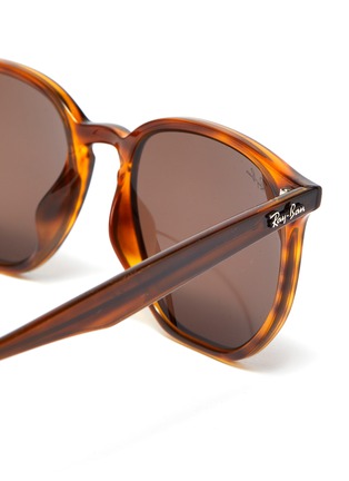 Detail View - Click To Enlarge - RAY-BAN - 'Propionate' hexagonal frame stripe tortoiseshell acetate sunglasses